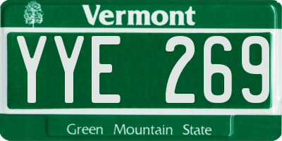 VT license plate YYE269