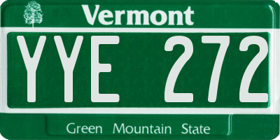 VT license plate YYE272