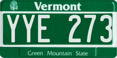 VT license plate YYE273