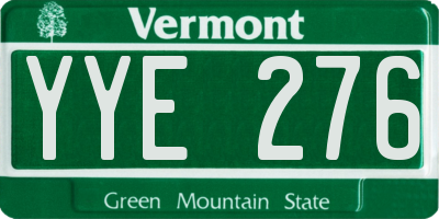 VT license plate YYE276