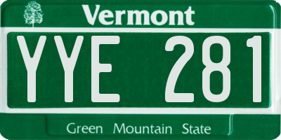 VT license plate YYE281