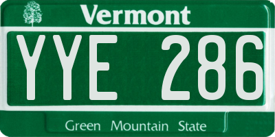 VT license plate YYE286