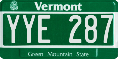 VT license plate YYE287