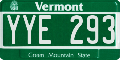 VT license plate YYE293