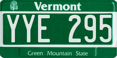 VT license plate YYE295
