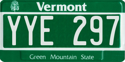 VT license plate YYE297