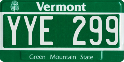 VT license plate YYE299