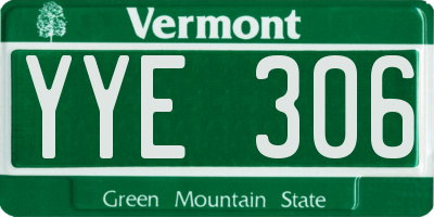 VT license plate YYE306