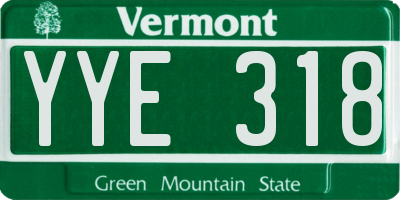 VT license plate YYE318