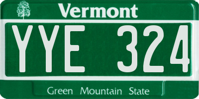 VT license plate YYE324