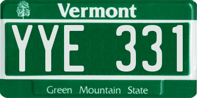 VT license plate YYE331