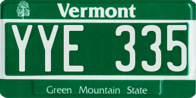 VT license plate YYE335