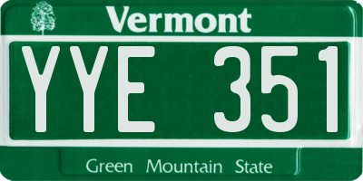 VT license plate YYE351