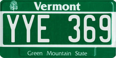 VT license plate YYE369