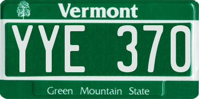 VT license plate YYE370