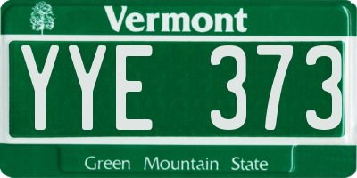 VT license plate YYE373
