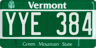 VT license plate YYE384