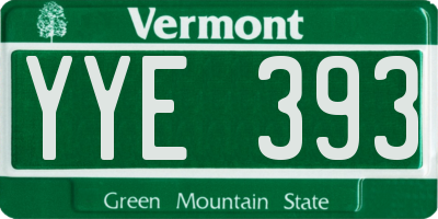 VT license plate YYE393