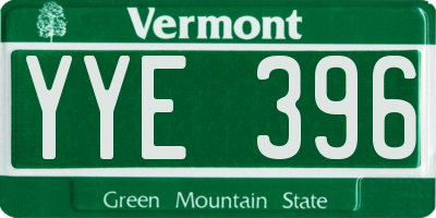 VT license plate YYE396