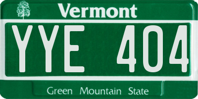 VT license plate YYE404