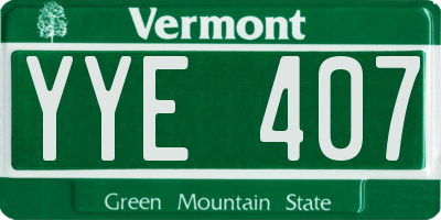 VT license plate YYE407