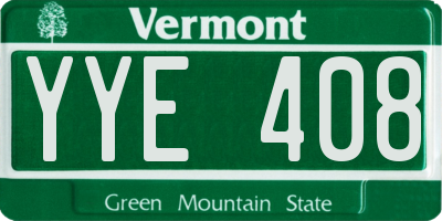 VT license plate YYE408