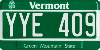 VT license plate YYE409