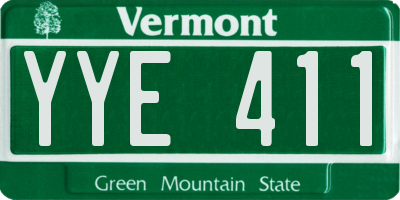 VT license plate YYE411