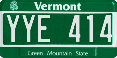 VT license plate YYE414
