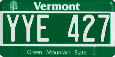 VT license plate YYE427