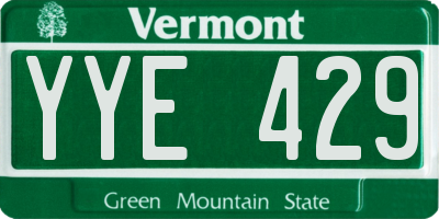 VT license plate YYE429