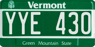 VT license plate YYE430