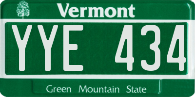 VT license plate YYE434