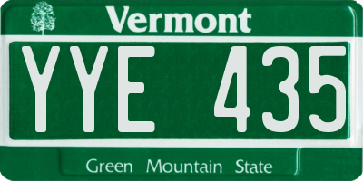 VT license plate YYE435