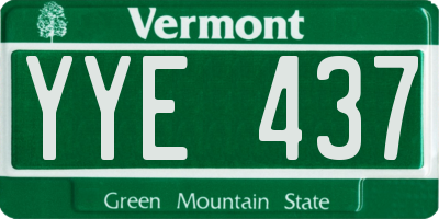 VT license plate YYE437