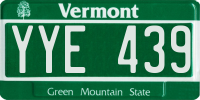 VT license plate YYE439