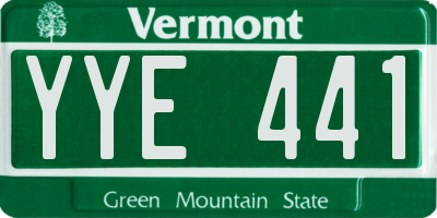 VT license plate YYE441