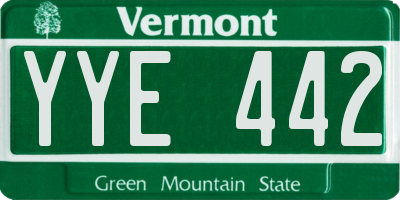 VT license plate YYE442