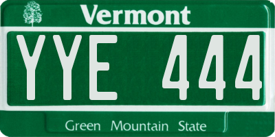 VT license plate YYE444