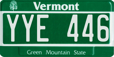 VT license plate YYE446