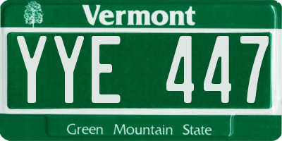 VT license plate YYE447