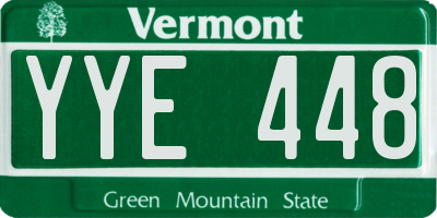 VT license plate YYE448
