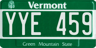 VT license plate YYE459
