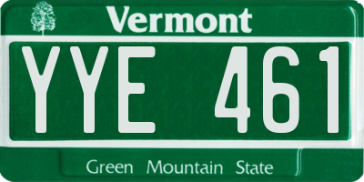 VT license plate YYE461