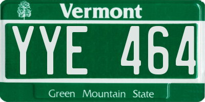 VT license plate YYE464