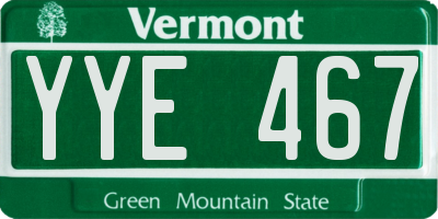 VT license plate YYE467