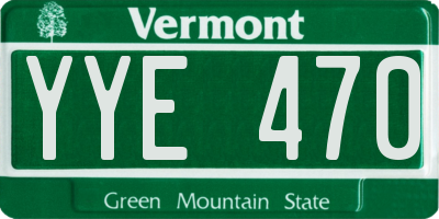 VT license plate YYE470