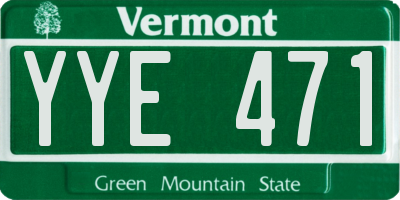 VT license plate YYE471