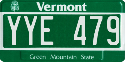 VT license plate YYE479
