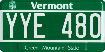VT license plate YYE480
